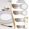 Smarty Had A Party White with Blue and Gold Chord Rim Plastic Wedding Value Set, 720PK 620VS120 - alternate 2